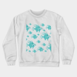 School of Linocut Fish Crewneck Sweatshirt